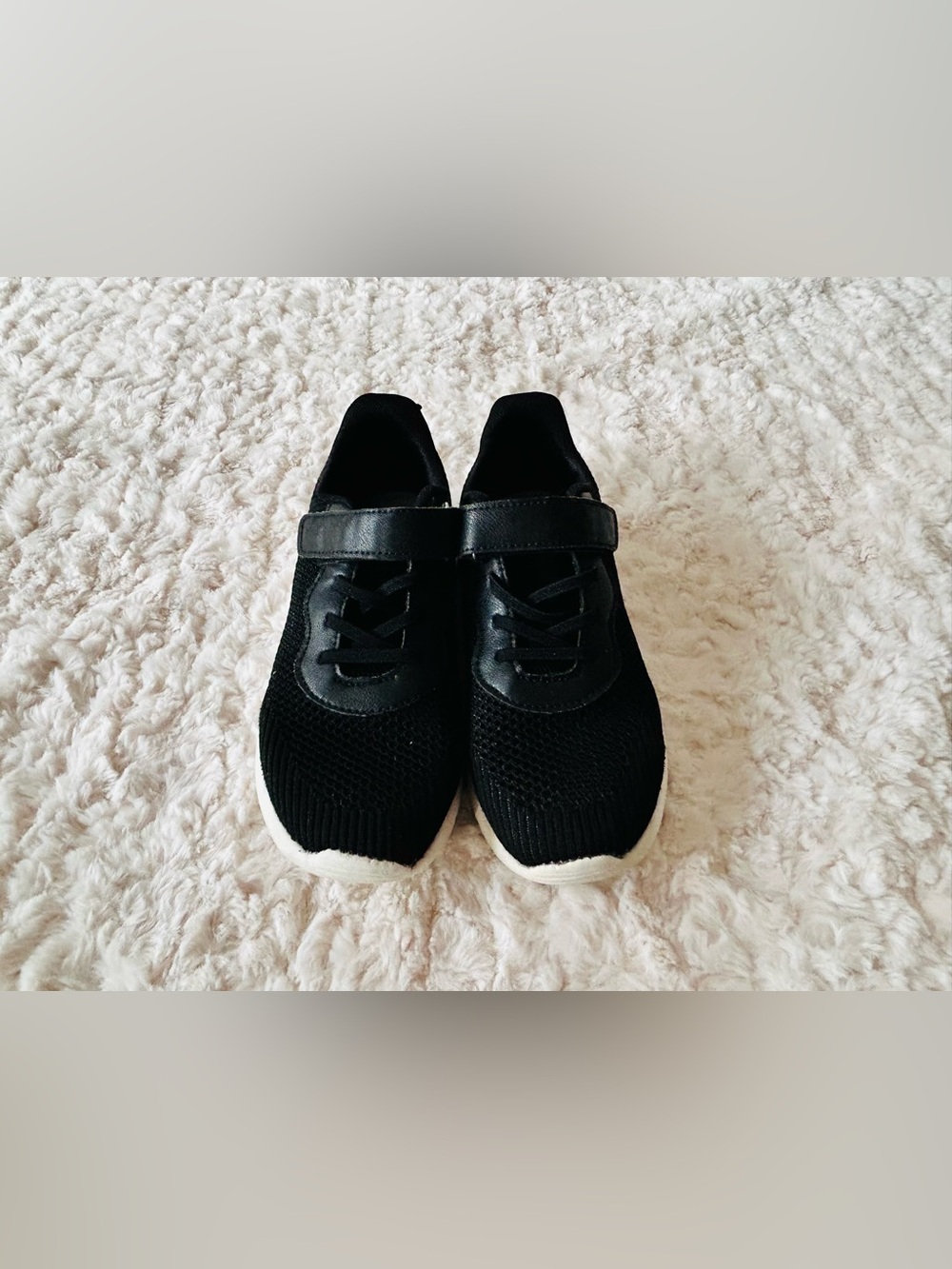 Black Strap Sneakers - kids